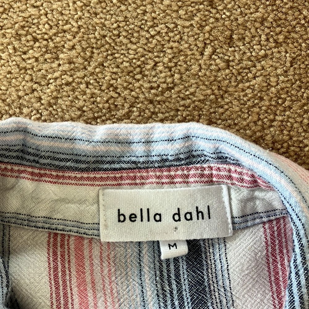 Bella Dahl Anthropologie Frayed Hem Striped Button Down Shirt Top - Picture 4 of 7